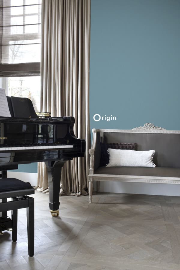 Origin Wallcoverings tapet enfärgad turkost 53 cm x 10,05 m