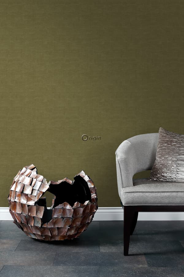 Origin Wallcoverings tapet linnedstruktur okkergult 0,53 x 10,05 m