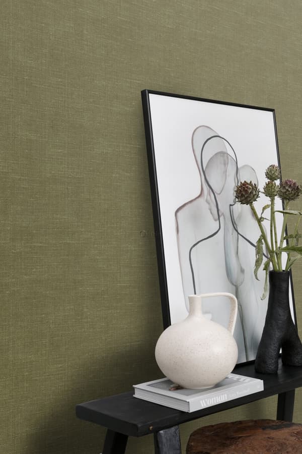 Origin Wallcoverings tapet linnedstruktur okkergult 0,53 x 10,05 m