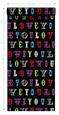 Miniatyrbild 4 av 4: ESTAhome tapet love you - citat mångfärgat på svart 53 cm x 10,05 m