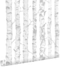 Miniatyrbillede 1 af 8: ESTAhome tapet birkestammer sølv og hvidt 53 cm x 10,05 m