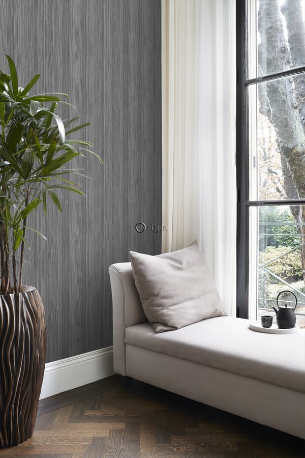 Origin Wallcoverings tapet ränder mullvadsgrått - 347302 - 53 cm x 10,05 m