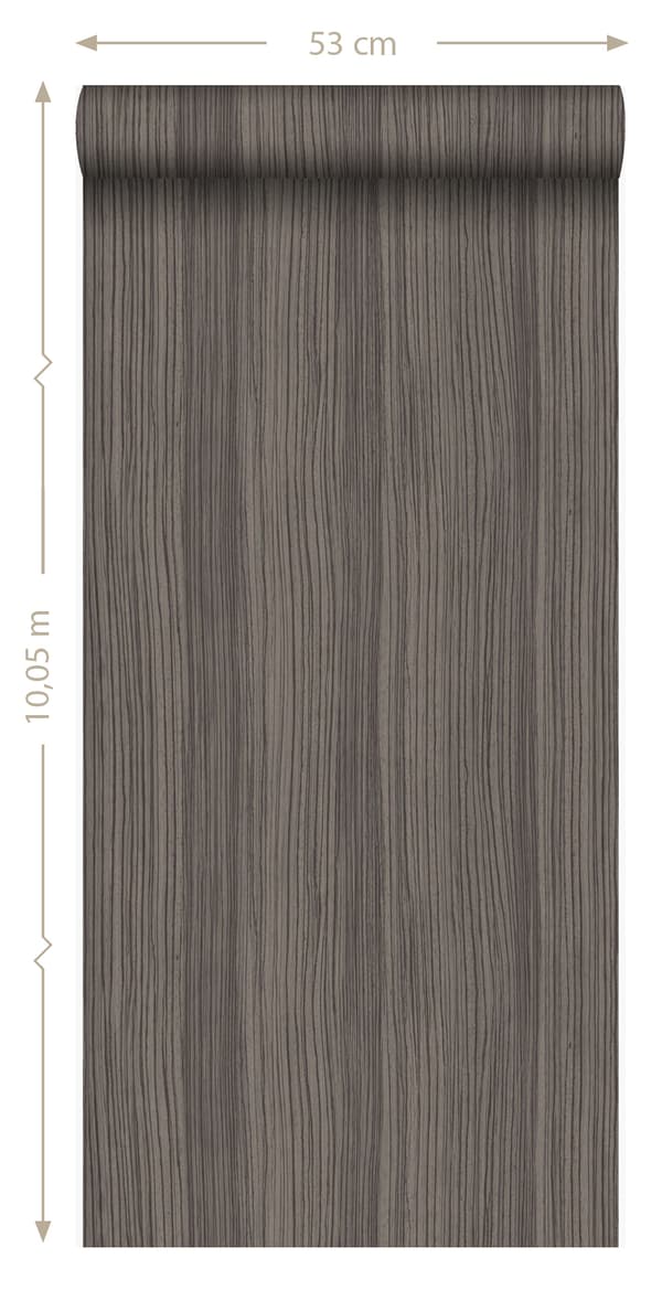 Origin Wallcoverings tapet ränder mullvadsgrått - 347302 - 53 cm x 10,05 m