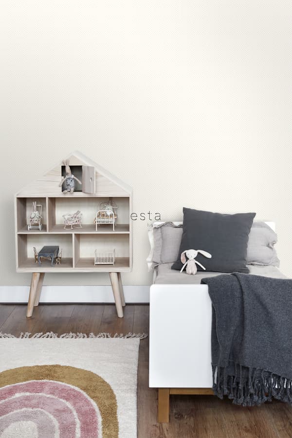 ESTAhome tapet fine prikker off-hvidt og lyserødt 53 cm x 10,05 m