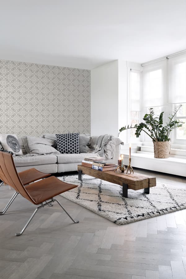 ESTAhome tapet slitna golvbrädor mullvadsgrått 53 cm x 10,05 m
