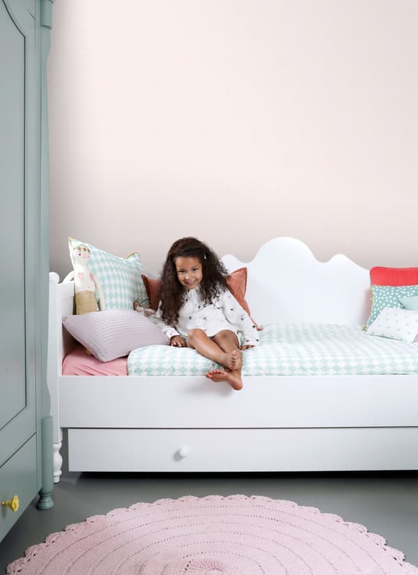 ESTAhome tapet ensfarvet linnedstruktur pudderrosa 0,53 x 10,05 m