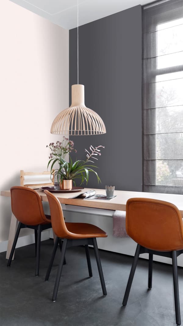 ESTAhome tapet ensfarvet linnedstruktur pudderrosa 0,53 x 10,05 m