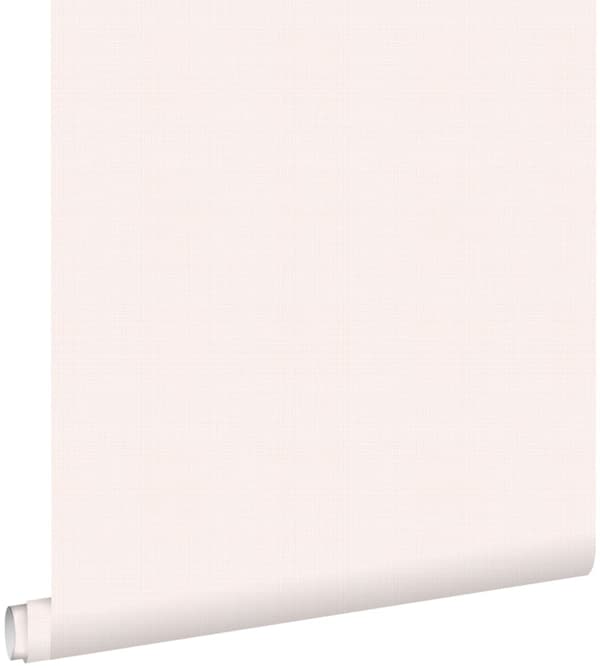 ESTAhome tapet ensfarvet linnedstruktur pudderrosa 0,53 x 10,05 m