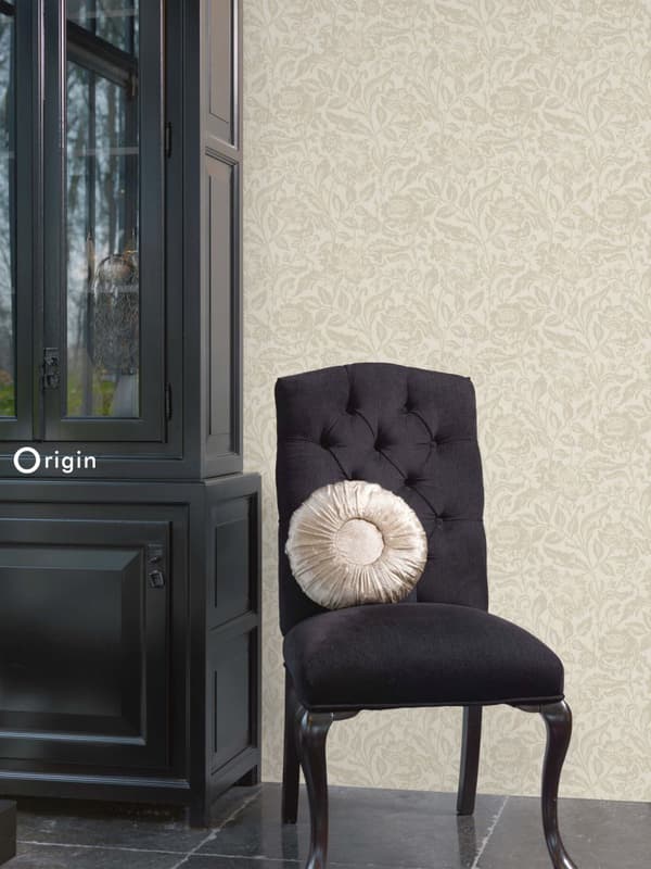 Origin Wallcoverings tapet blommor mörkbeige - 347024 - 53 cm x 10,05 m