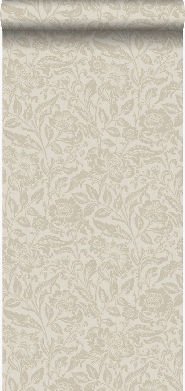 Origin Wallcoverings tapet blommor mörkbeige - 347024 - 53 cm x 10,05 m