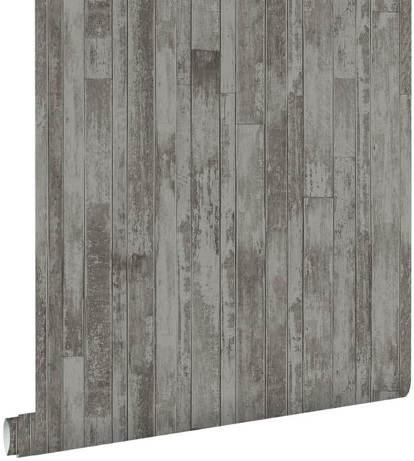 ESTAhome tapet vintage träplankor återanvänt trä mullvadsgrått 53 cm x 10,05 m