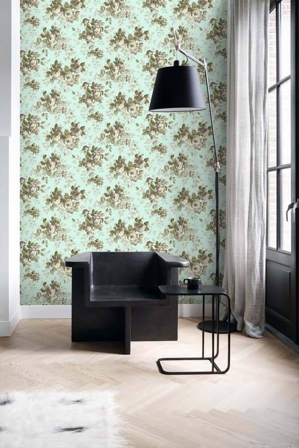 Origin Wallcoverings tapet roser havgrønt 53 cm x 10,05 m