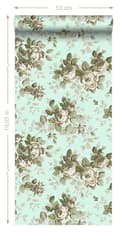 Miniatyrbillede 7 af 7: Origin Wallcoverings tapet roser havgrønt 53 cm x 10,05 m