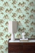 Miniatyrbillede 2 af 7: Origin Wallcoverings tapet roser havgrønt 53 cm x 10,05 m