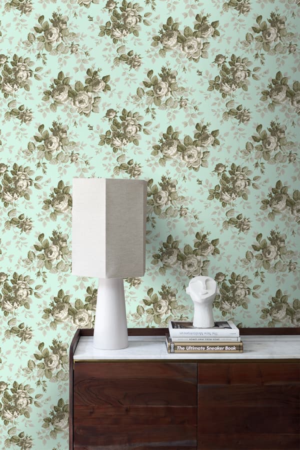 Origin Wallcoverings tapet roser havgrønt 53 cm x 10,05 m