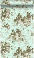 Miniatyrbillede 1 af 7: Origin Wallcoverings tapet roser havgrønt 53 cm x 10,05 m