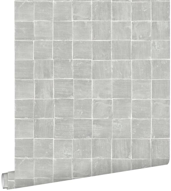ESTAhome tapet kakelmotiv grått 53 cm x 10,05 m