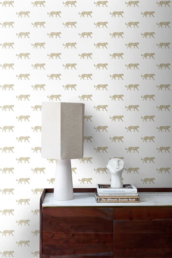 Origin Wallcoverings tapet pantrar vitt och guld 0,53 x 10,05 m