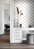 Miniatyrbild 5 av 7: Origin Wallcoverings tapet pantrar vitt och guld 0,53 x 10,05 m