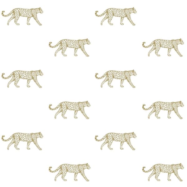 Origin Wallcoverings tapet pantrar vitt och guld 0,53 x 10,05 m