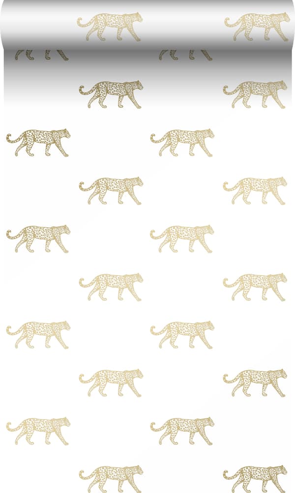 Origin Wallcoverings tapet pantrar vitt och guld 0,53 x 10,05 m