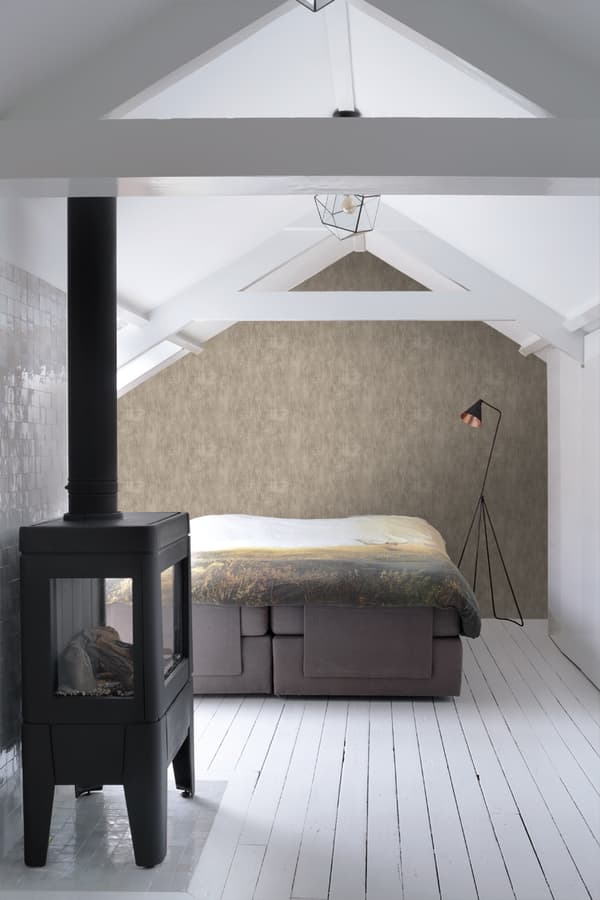 ESTAhome tapet enfärgad med målningseffekt beige brun - 127639 - 53 cm x 10,05 m