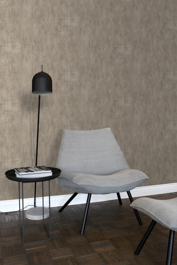 ESTAhome tapet enfärgad med målningseffekt beige brun - 127639 - 53 cm x 10,05 m