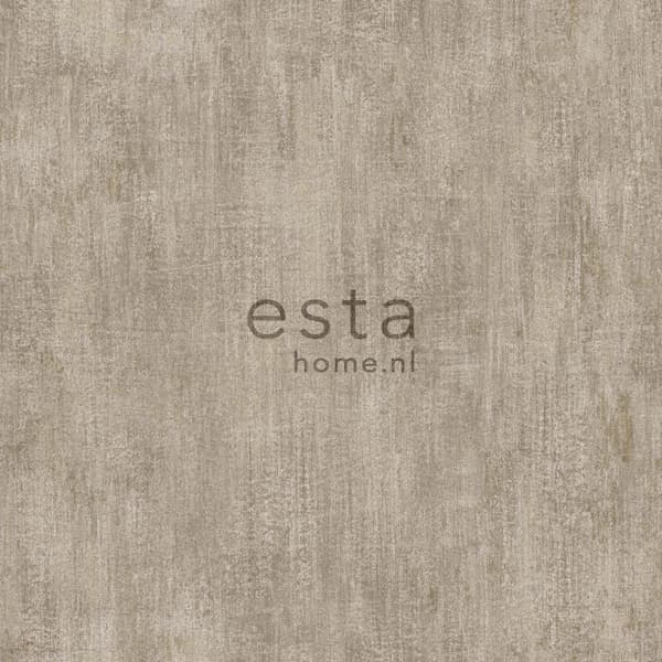 ESTAhome tapet enfärgad med målningseffekt beige brun - 127639 - 53 cm x 10,05 m