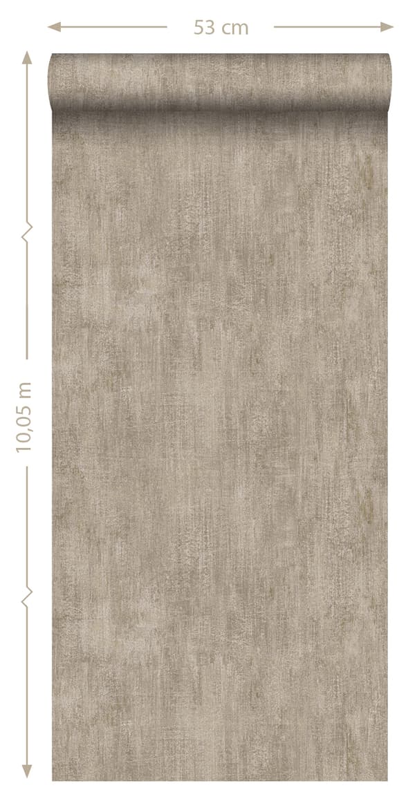 ESTAhome tapet enfärgad med målningseffekt beige brun - 127639 - 53 cm x 10,05 m