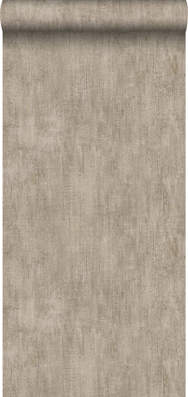 ESTAhome tapet enfärgad med målningseffekt beige brun - 127639 - 53 cm x 10,05 m