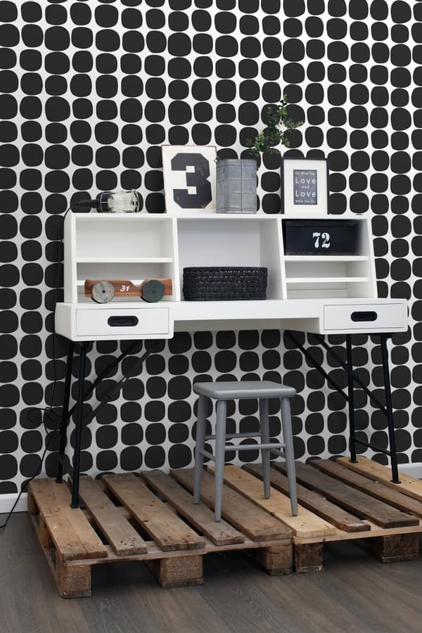 ESTAhome tapet grafiskt motiv svart och vitt 0,53 x 10,05 m