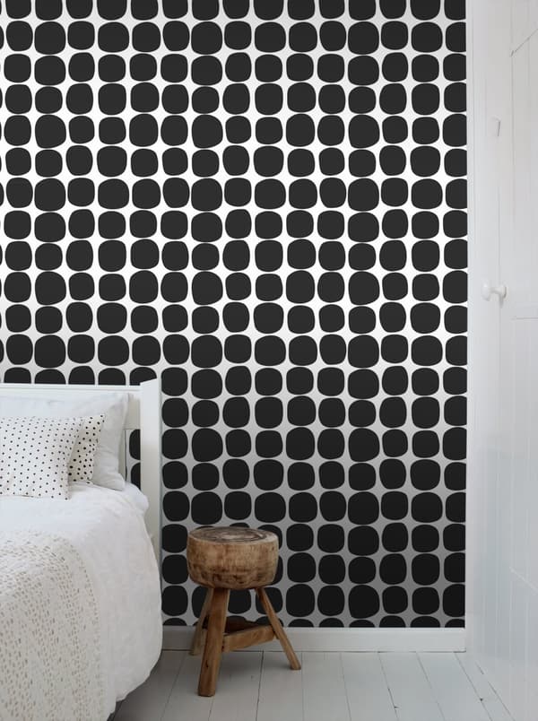ESTAhome tapet grafiskt motiv svart och vitt 0,53 x 10,05 m