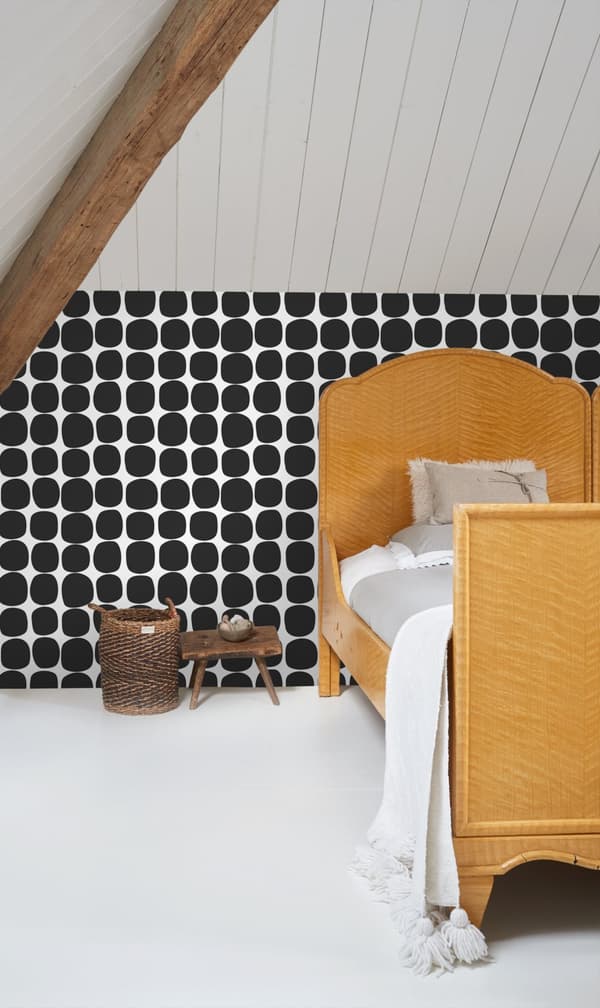 ESTAhome tapet grafiskt motiv svart och vitt 0,53 x 10,05 m