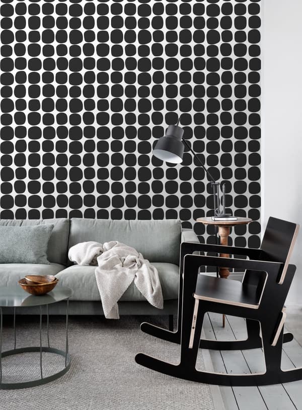 ESTAhome tapet grafiskt motiv svart och vitt 0,53 x 10,05 m