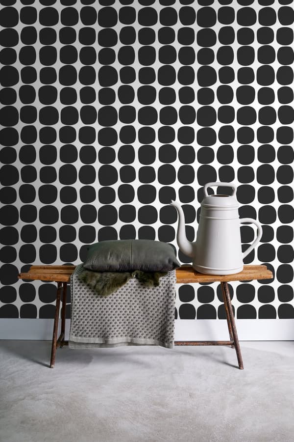 ESTAhome tapet grafiskt motiv svart och vitt 0,53 x 10,05 m