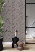 Miniatyrbild 6 av 8: Origin Wallcoverings tapet magnolia mullvadsgrått och aubergine 53 cm x 10,05 m