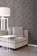 Miniatyrbild 2 av 8: Origin Wallcoverings tapet magnolia mullvadsgrått och aubergine 53 cm x 10,05 m