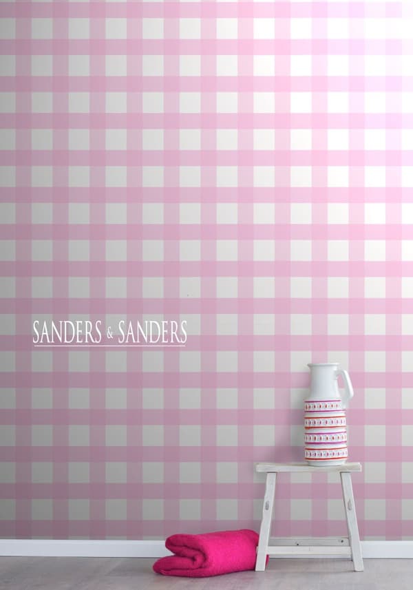 Sanders & Sanders tapet rombemotiv skinnende lyserødt - 935248 - 53 cm x 10,05 m