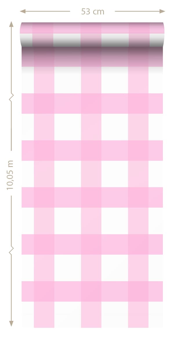 Sanders & Sanders tapet rombemotiv skinnende lyserødt - 935248 - 53 cm x 10,05 m