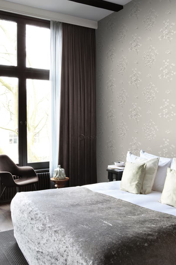 Origin Wallcoverings tapet blomning mullvadsgrått 53 cm x 10,05 m