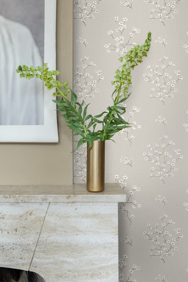 Origin Wallcoverings tapet blomning mullvadsgrått 53 cm x 10,05 m