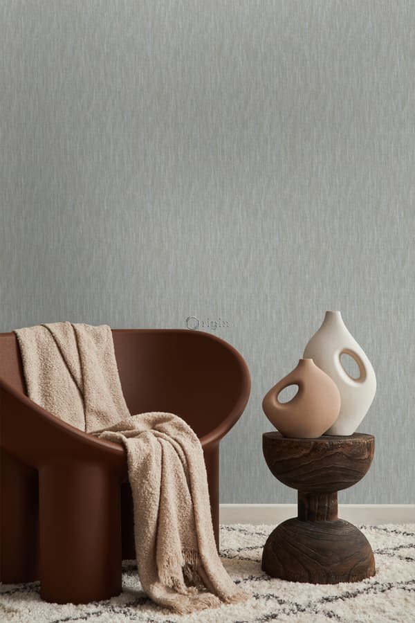 Origin Wallcoverings tapet gräsväv med linnestruktur mullvadsgrått 53 cm x 10,05 m