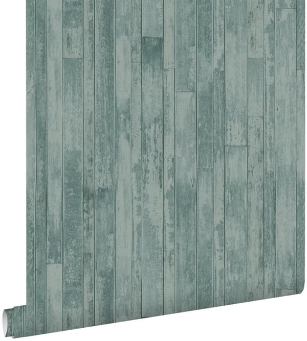 ESTAhome tapet vintage træplanker af genbrugt træ gråligtgrønt 53 cm x 10,05 m