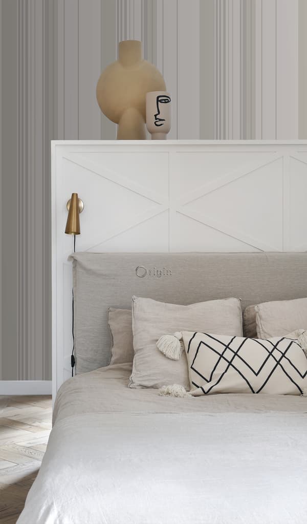 Origin Wallcoverings tapet ränder mullvadsgrått och grått 53 cm x 10,05 m