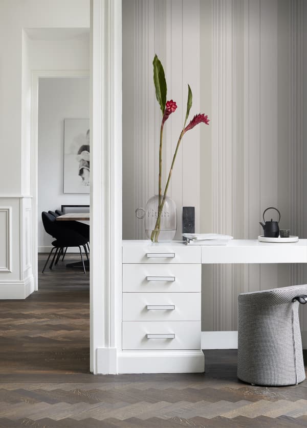 Origin Wallcoverings tapet ränder mullvadsgrått och grått 53 cm x 10,05 m