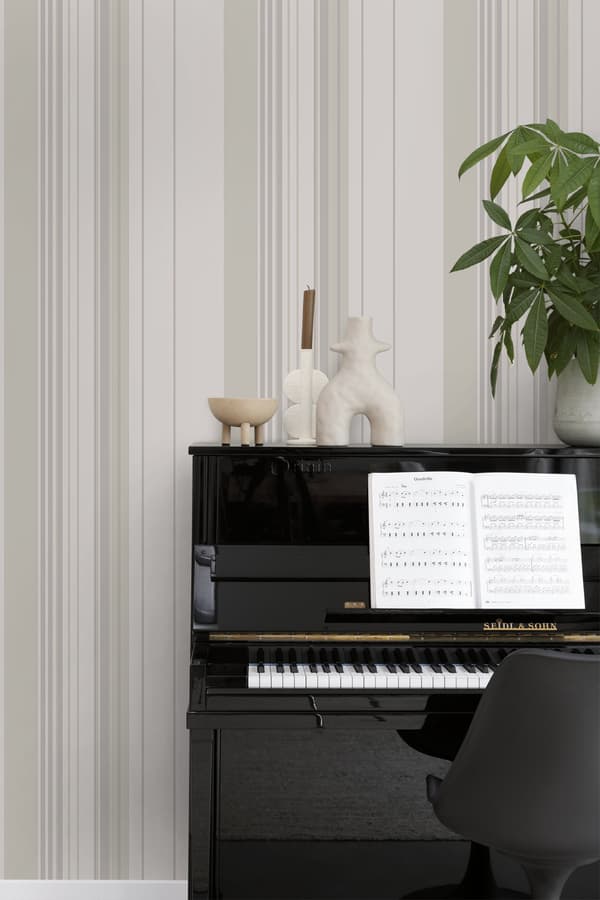 Origin Wallcoverings tapet ränder mullvadsgrått och grått 53 cm x 10,05 m