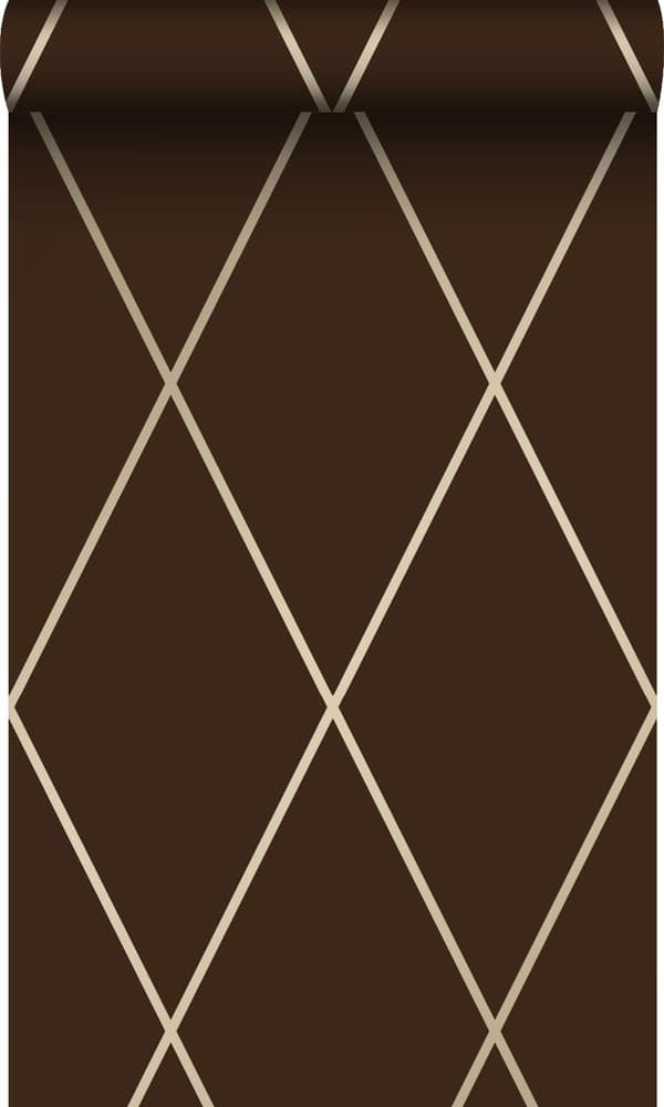 Origin Wallcoverings tapet romb matt brunt och glänsande brons 53 cm x 10,05 m