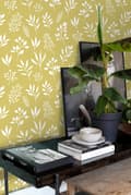 Miniatyrbillede 3 af 8: ESTAhome tapet blomstermønster i skandinavisk stil okkergult 0,53 x 10,05 m
