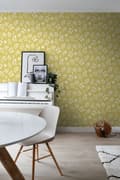 Miniatyrbillede 4 af 8: ESTAhome tapet blomstermønster i skandinavisk stil okkergult 0,53 x 10,05 m