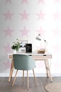 Miniatyrbild 3 av 7: Origin Wallcoverings tapet stor stjärna puderrosa och matt vitt 53 cm x 10,05 m